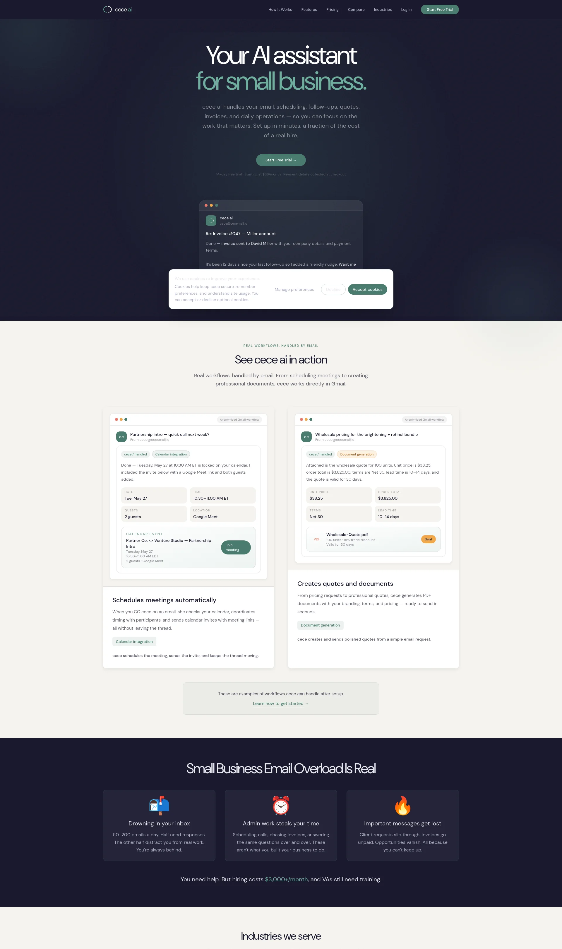 AI Assistant for Small Business Email, Scheduling, Quotes & More