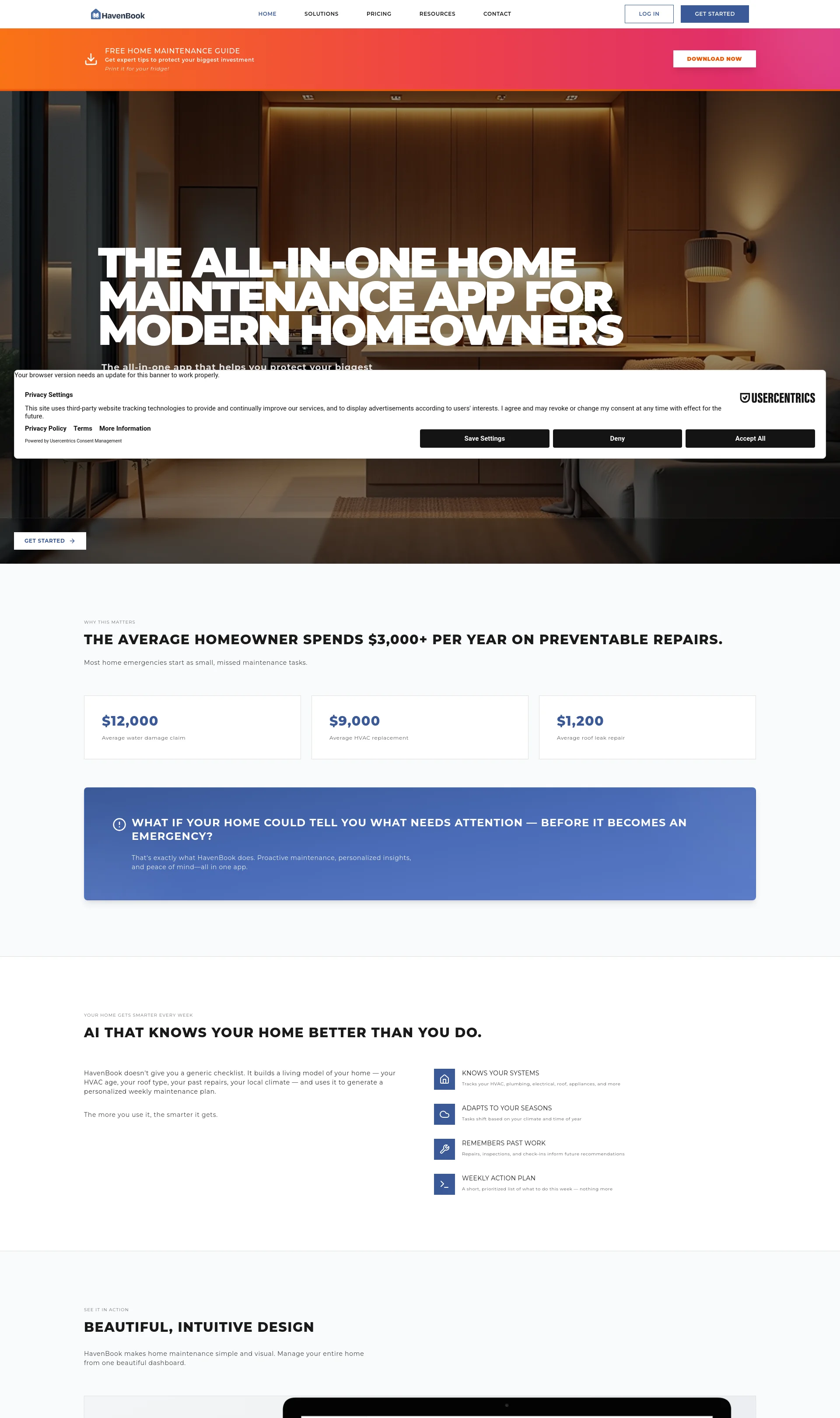 Home Maintenance Checklist & Digital Management System