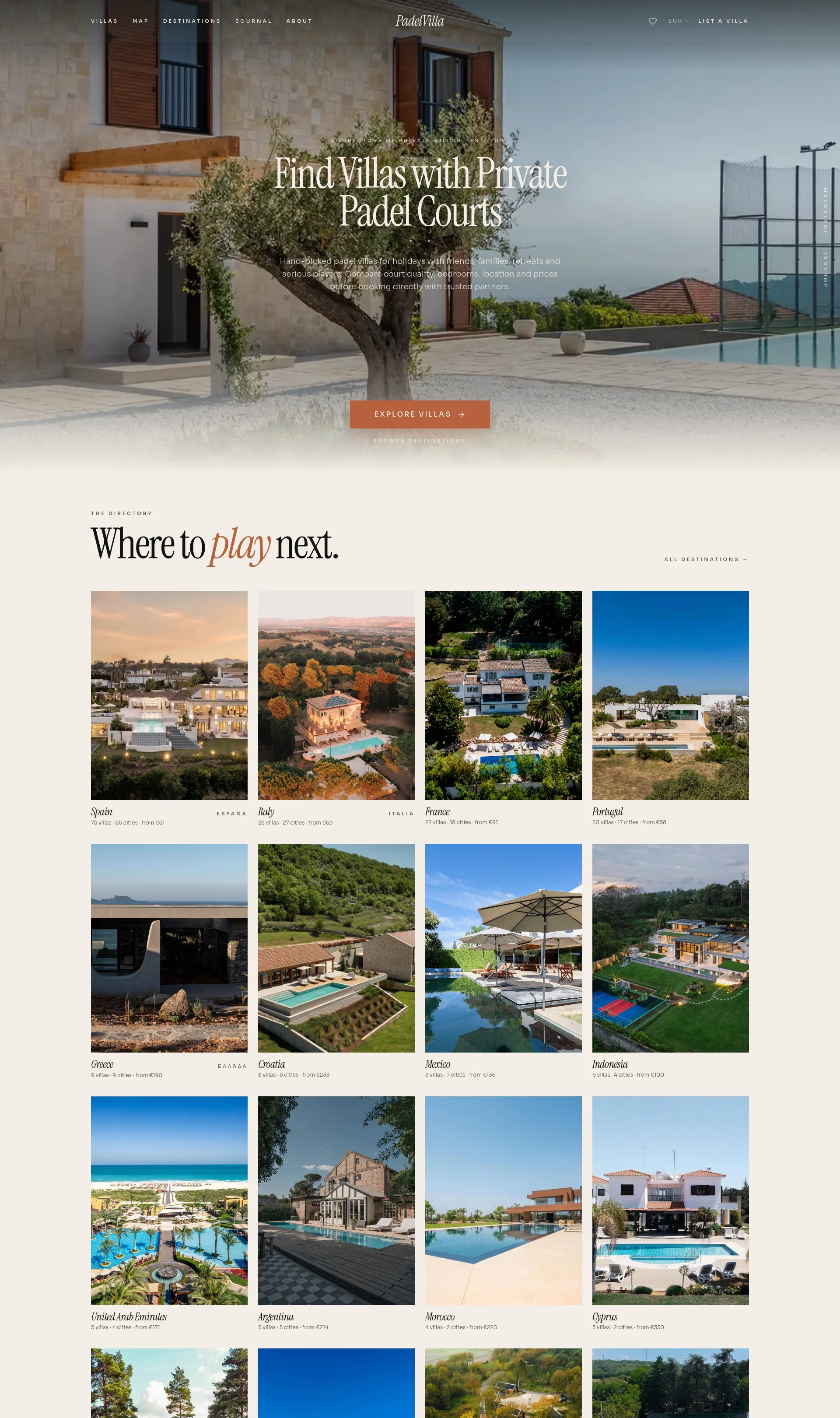 Villas with Private Padel Courts