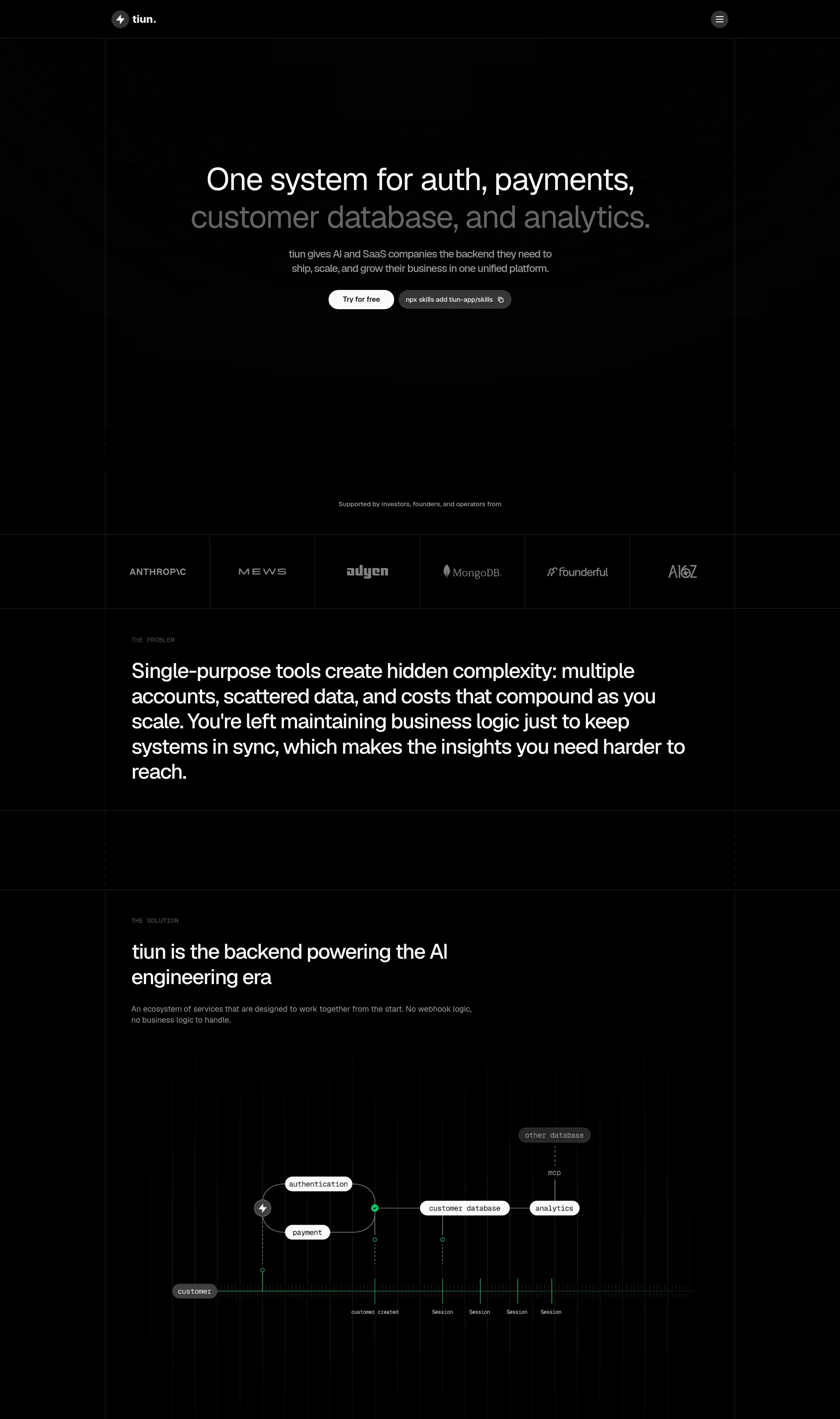 The backend for AI and SaaS companies