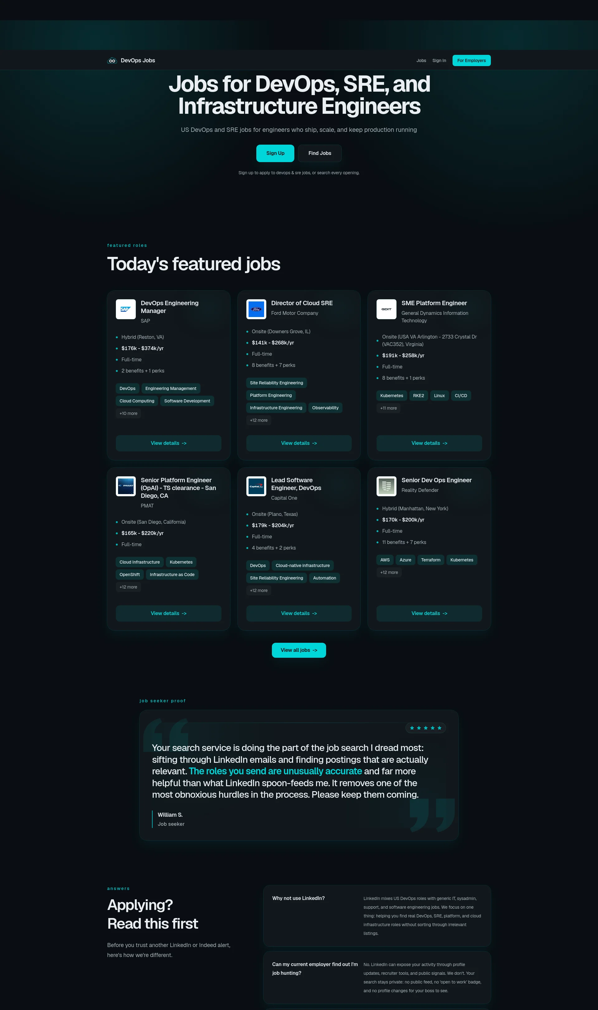 Jobs for DevOps, SRE, and Infrastructure Engineers