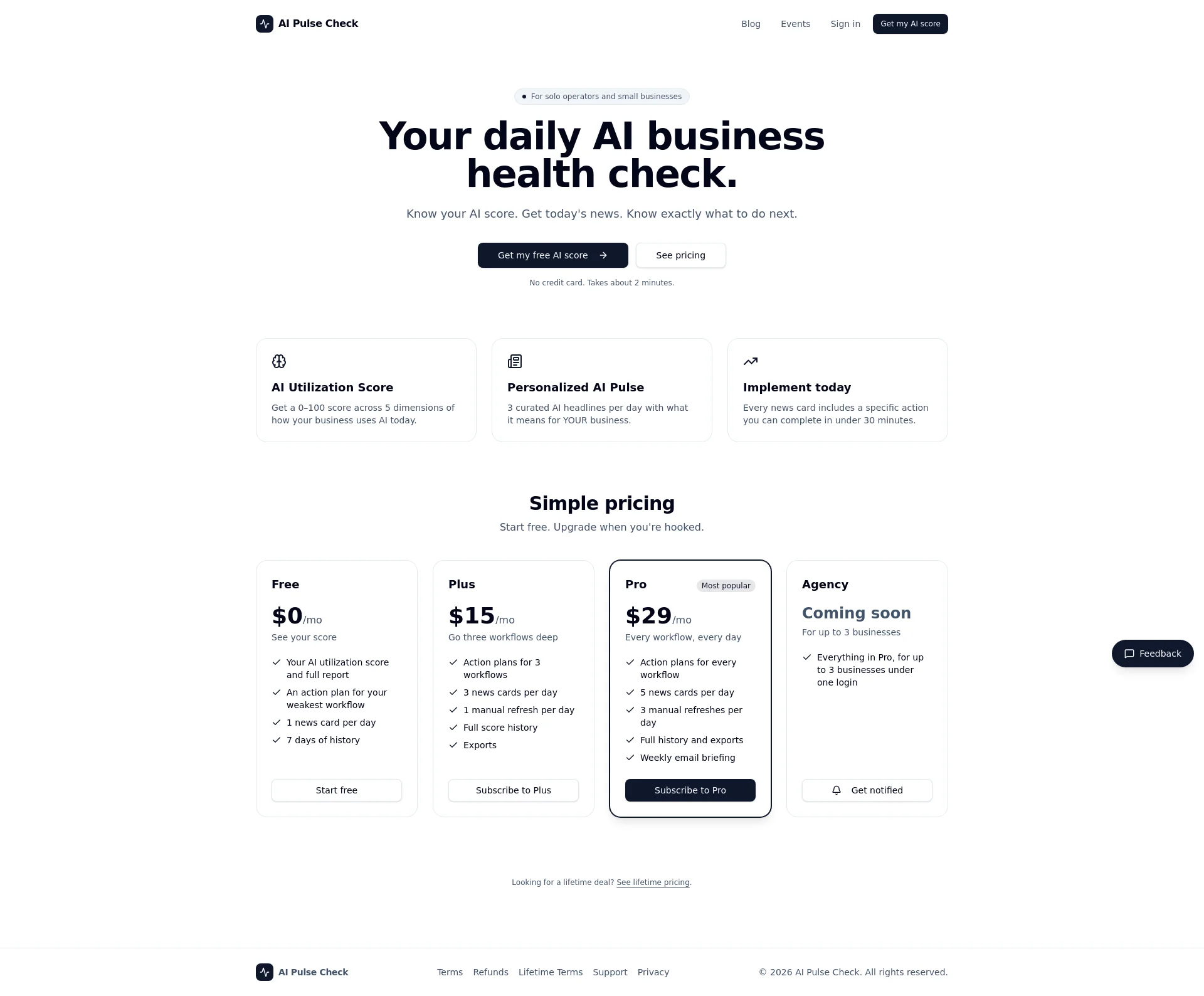 Your daily AI business health check