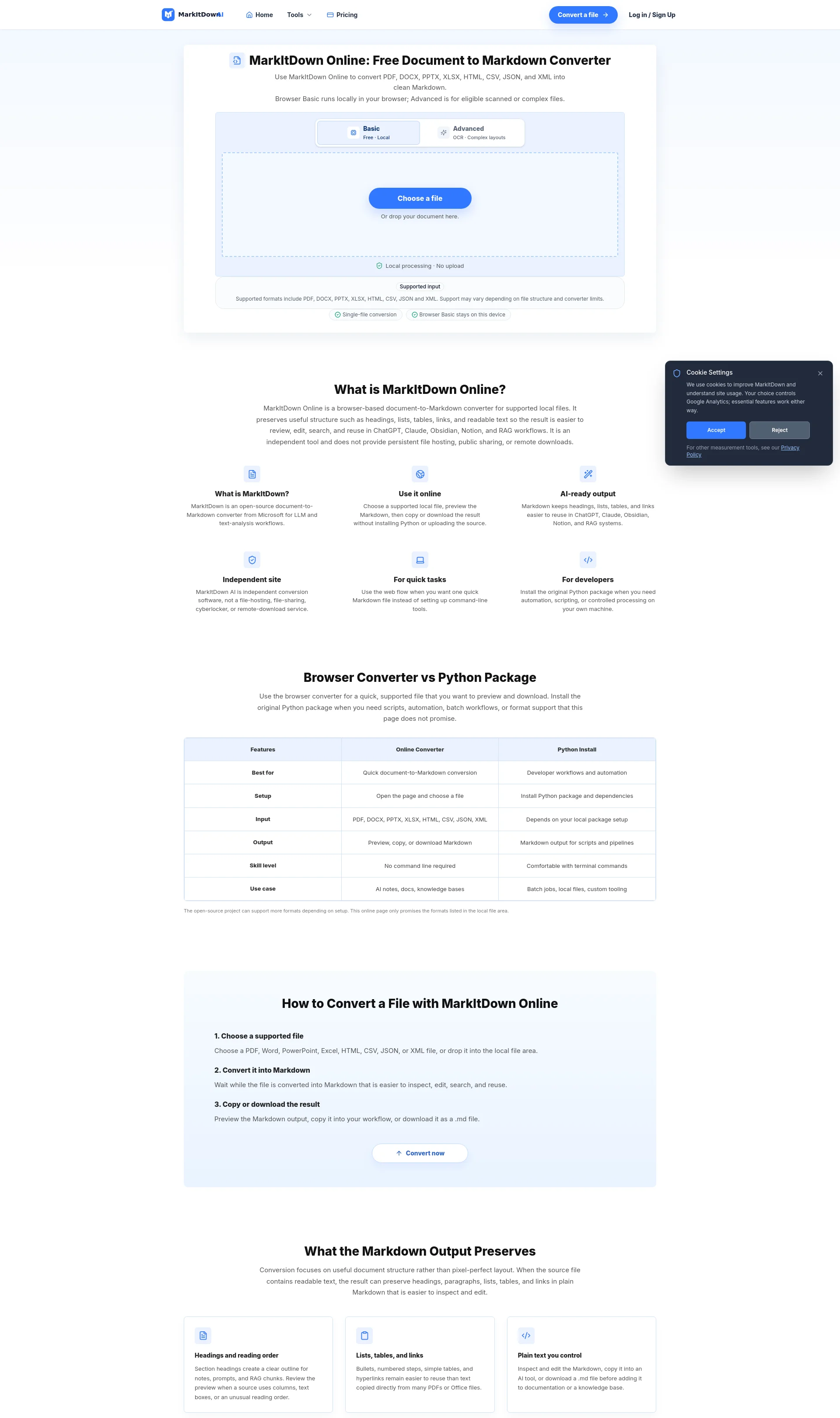 Free Document to Markdown Converter
