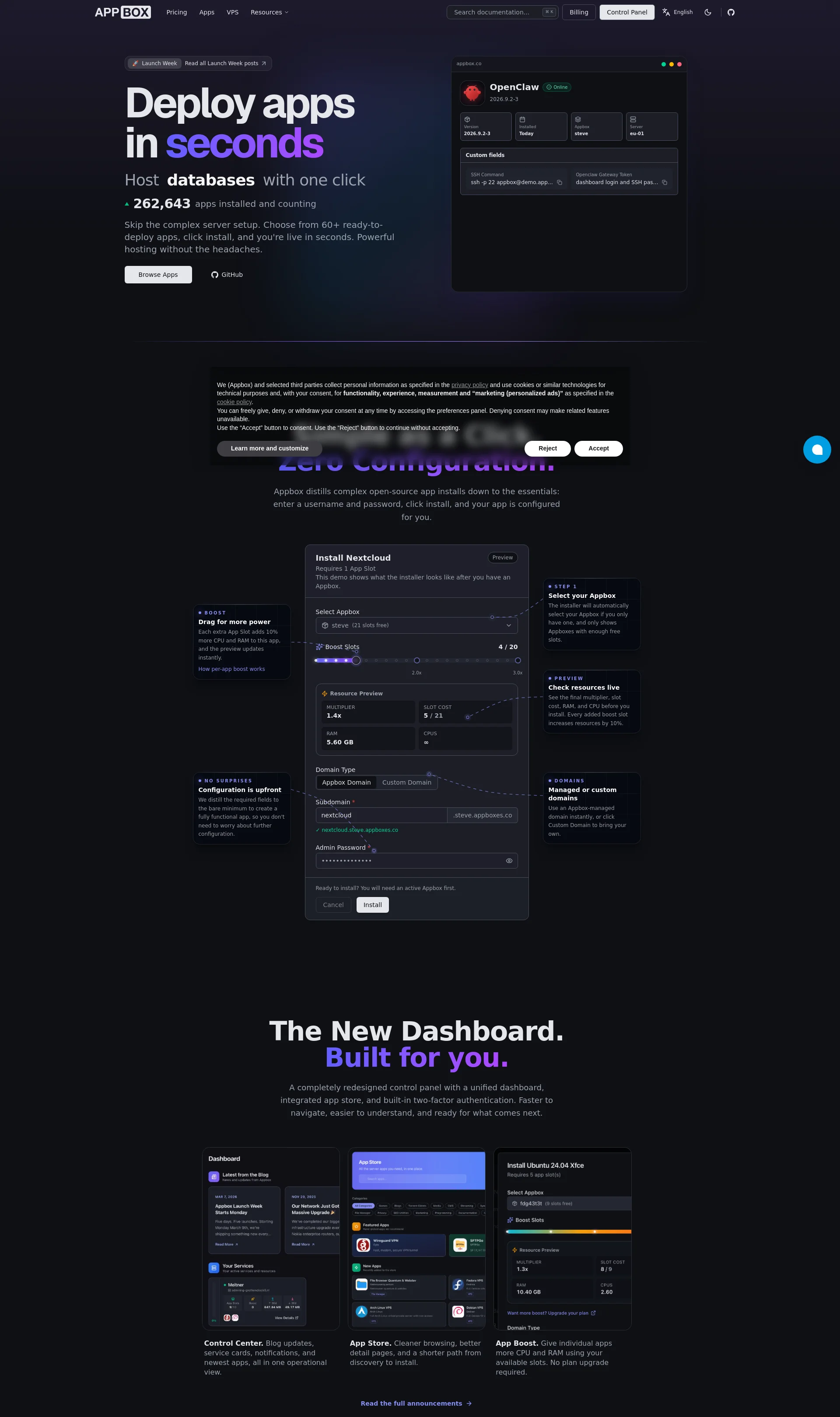 Deploy apps in seconds with one-click app hosting