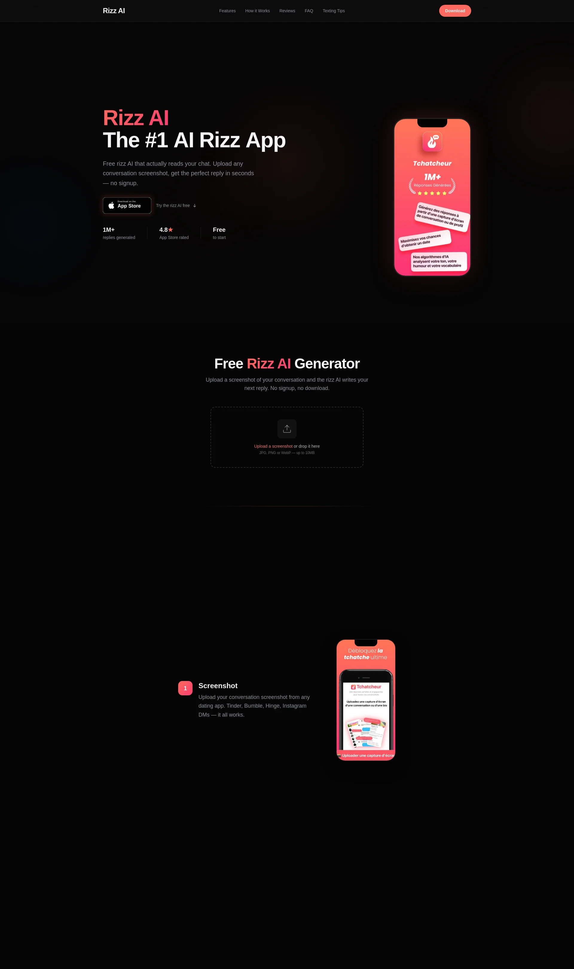 Free AI Rizz Generator & Dating Reply App