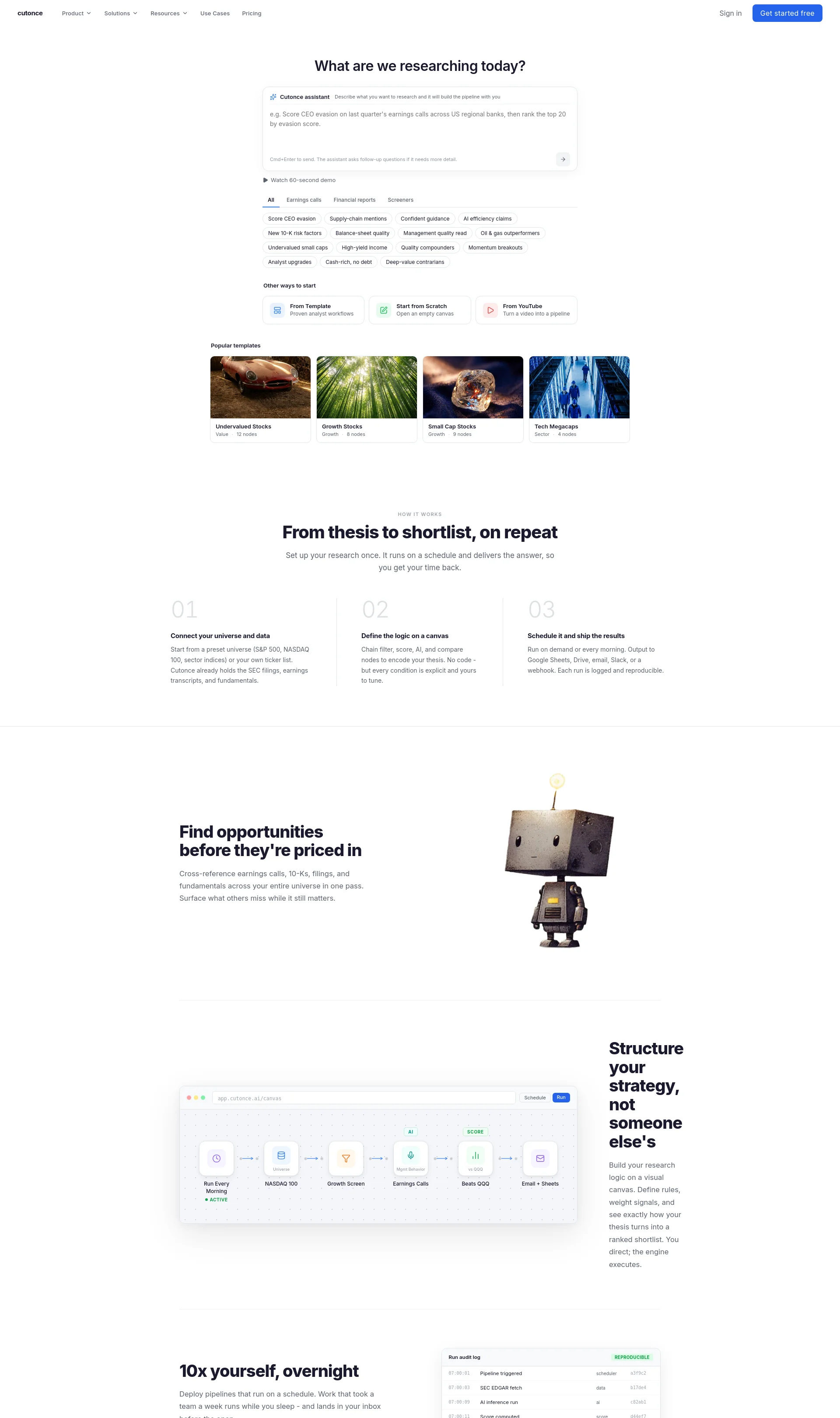 The research pipeline builder for analysts