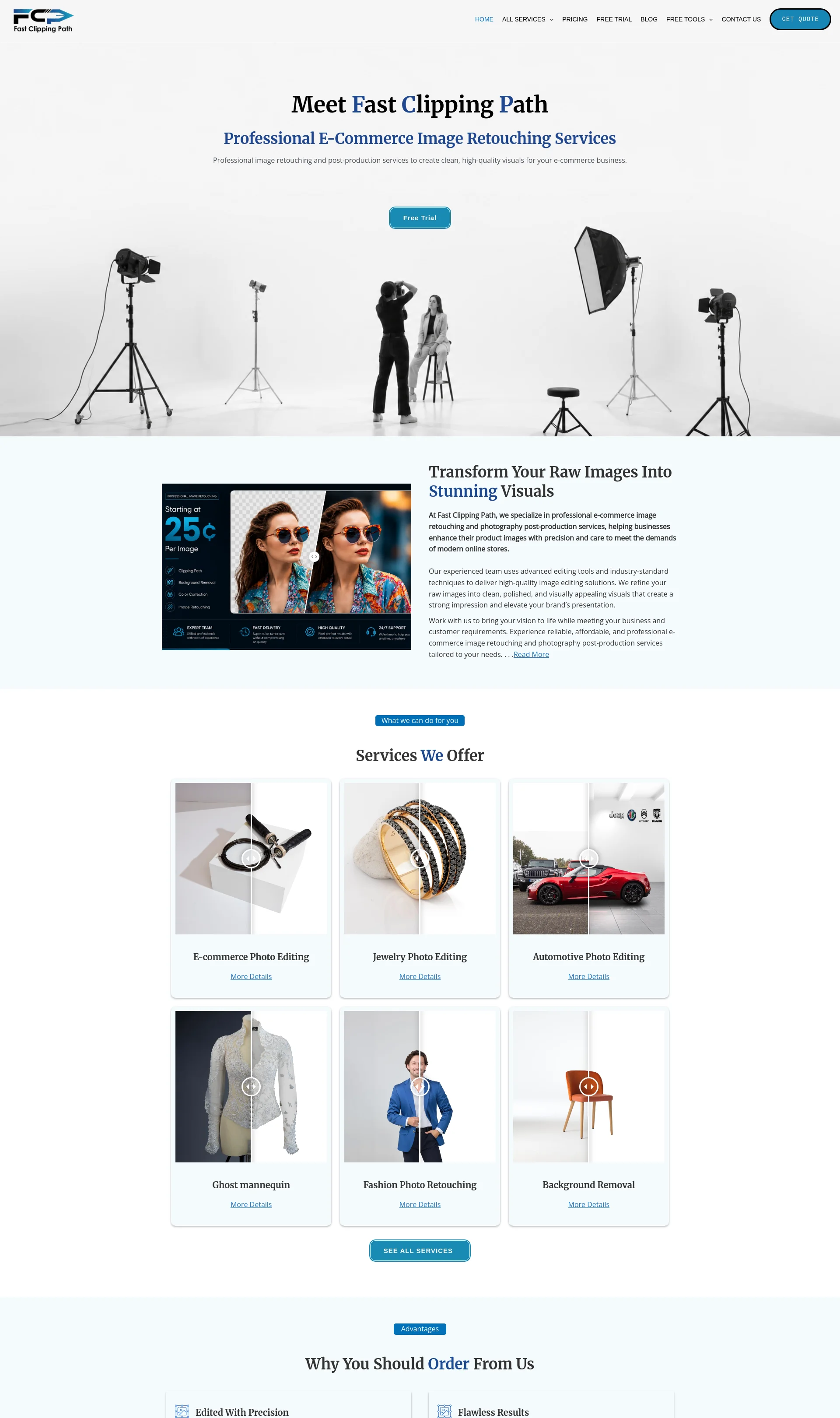 Professional e-commerce image retouching and post-production services