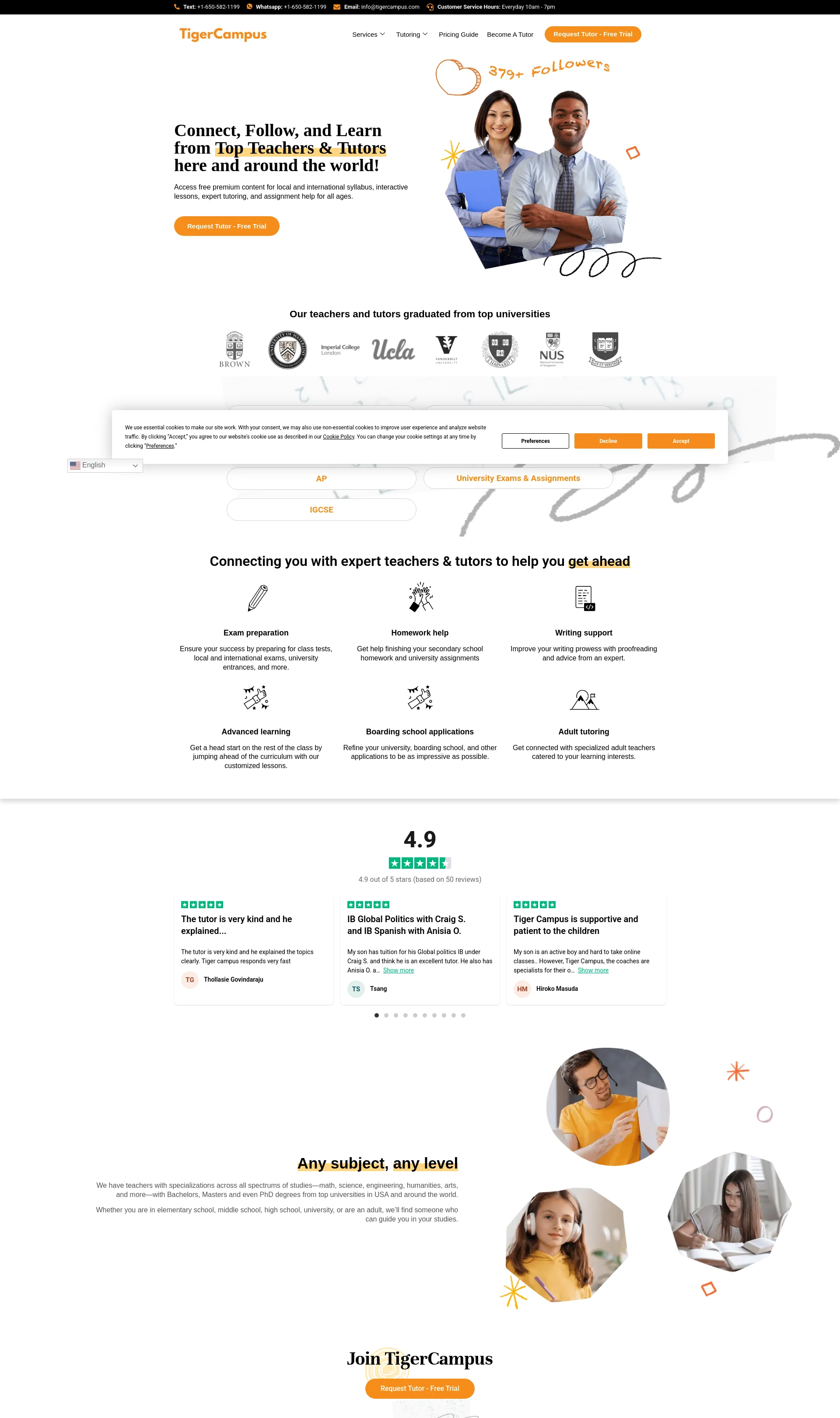 Connect, Follow, and Learn from Top Teachers & Tutors here and around the world