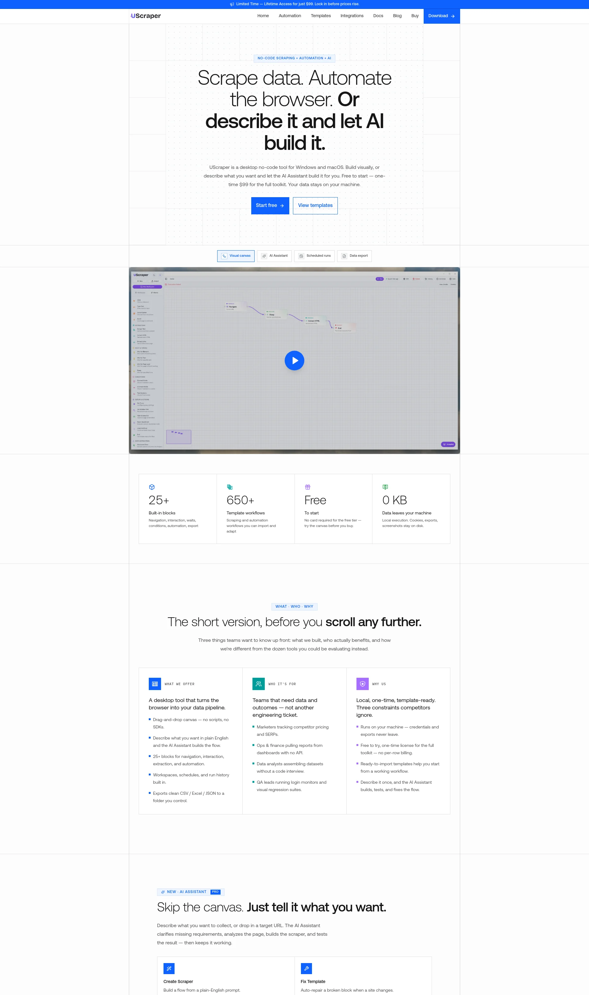 No-Code Web Scraping — Local Desktop App
