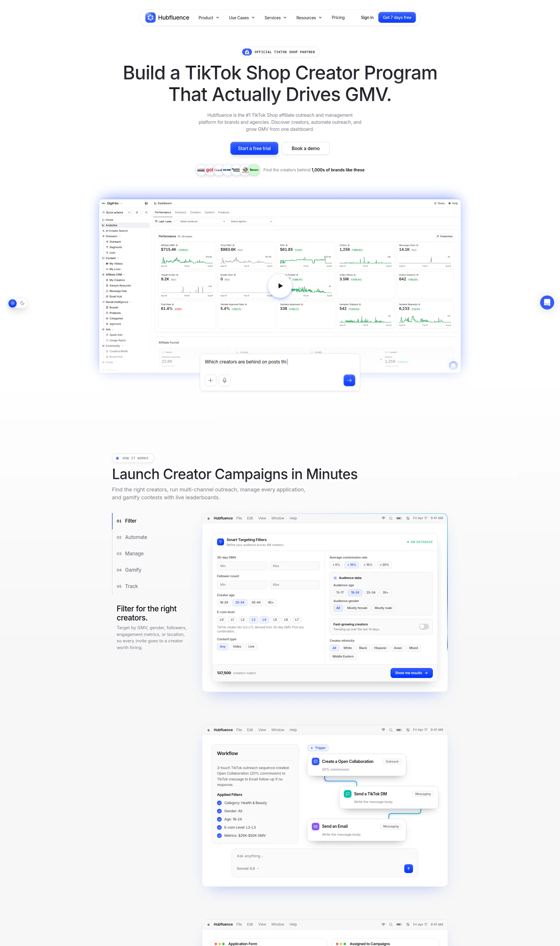 TikTok Shop affiliate outreach and management platform for brands and agencies