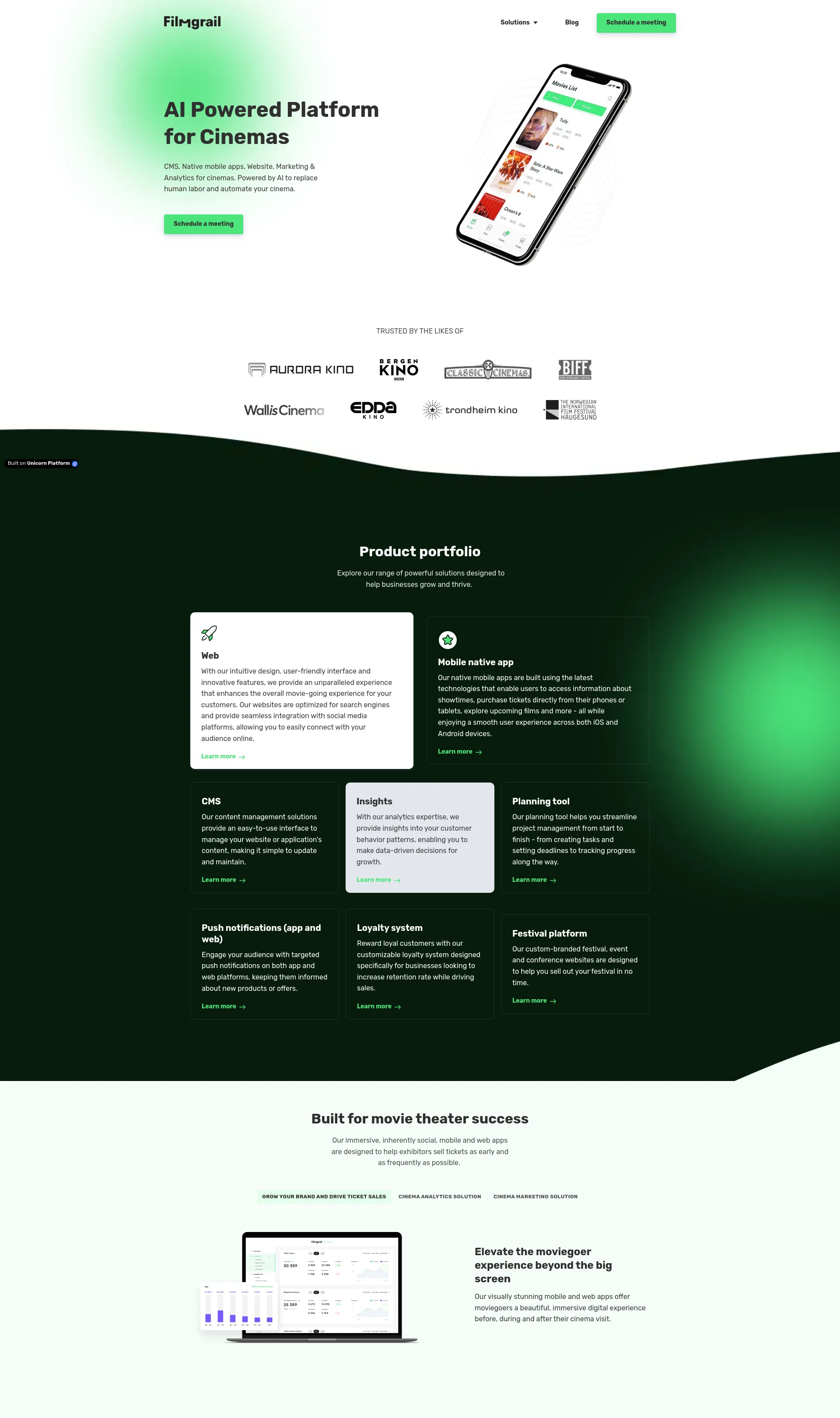 AI Powered Platform for Cinemas