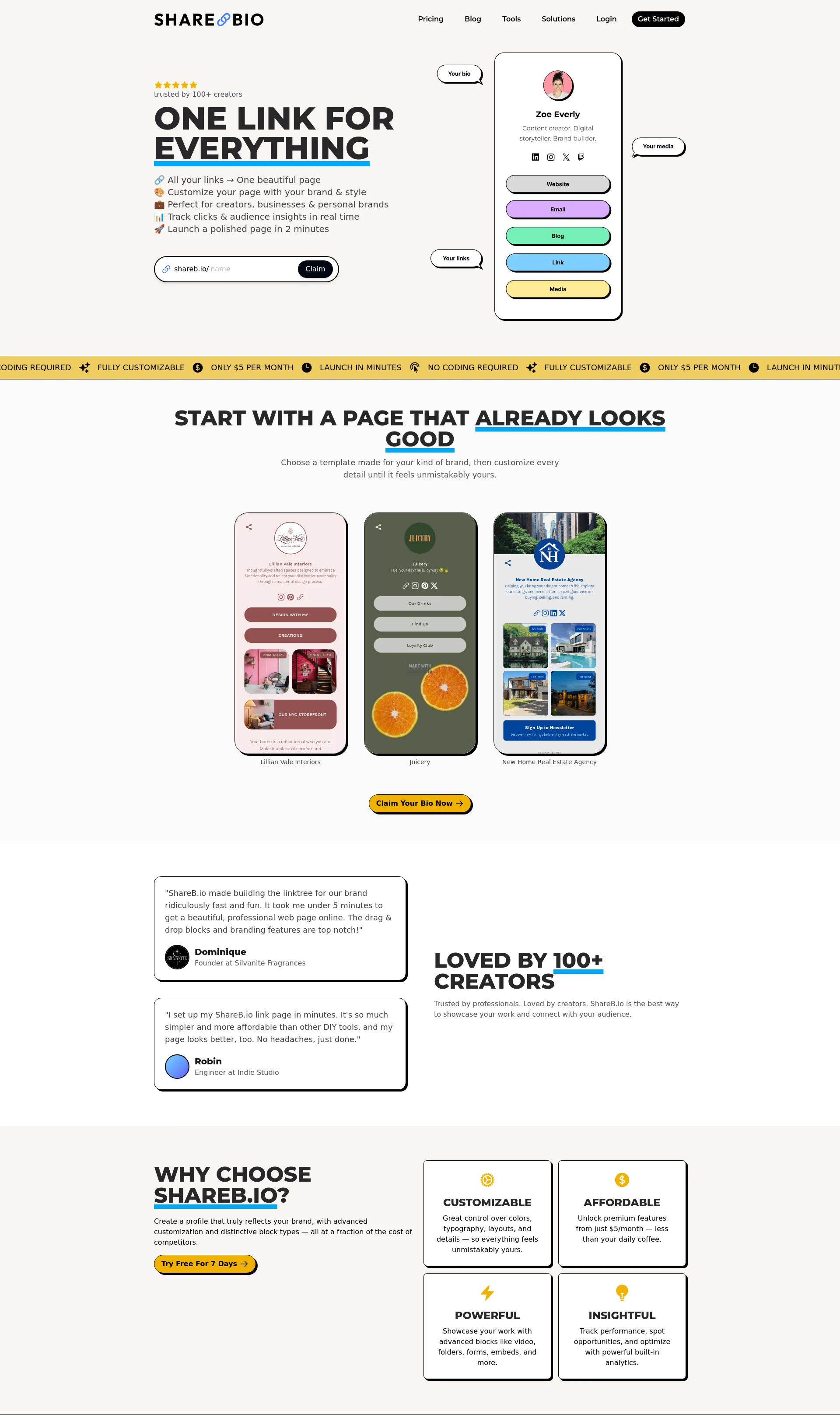 Link in Bio Builder for Creators & Brands