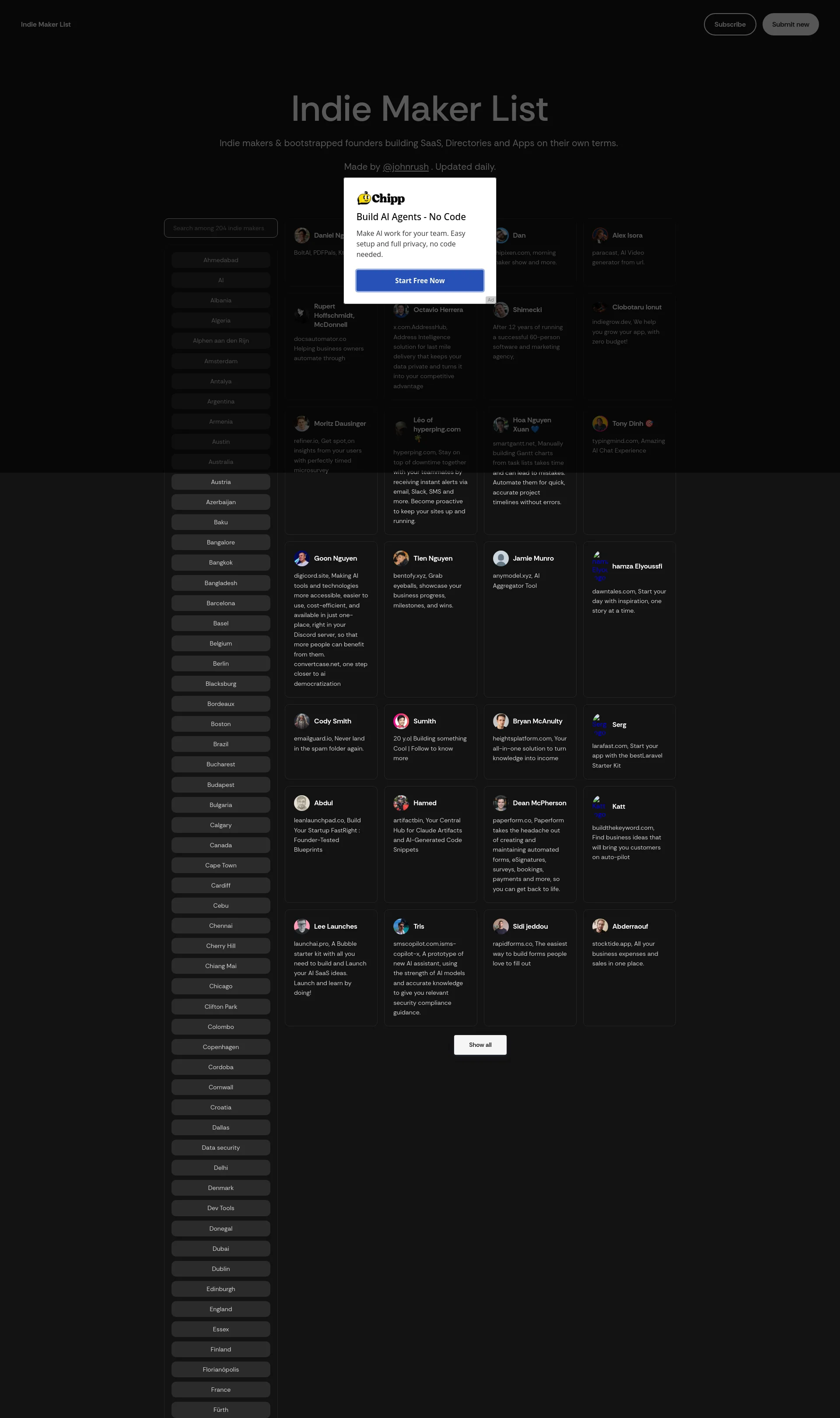 Indie makers & bootstrapped founders building SaaS, Directories and Apps on their own terms