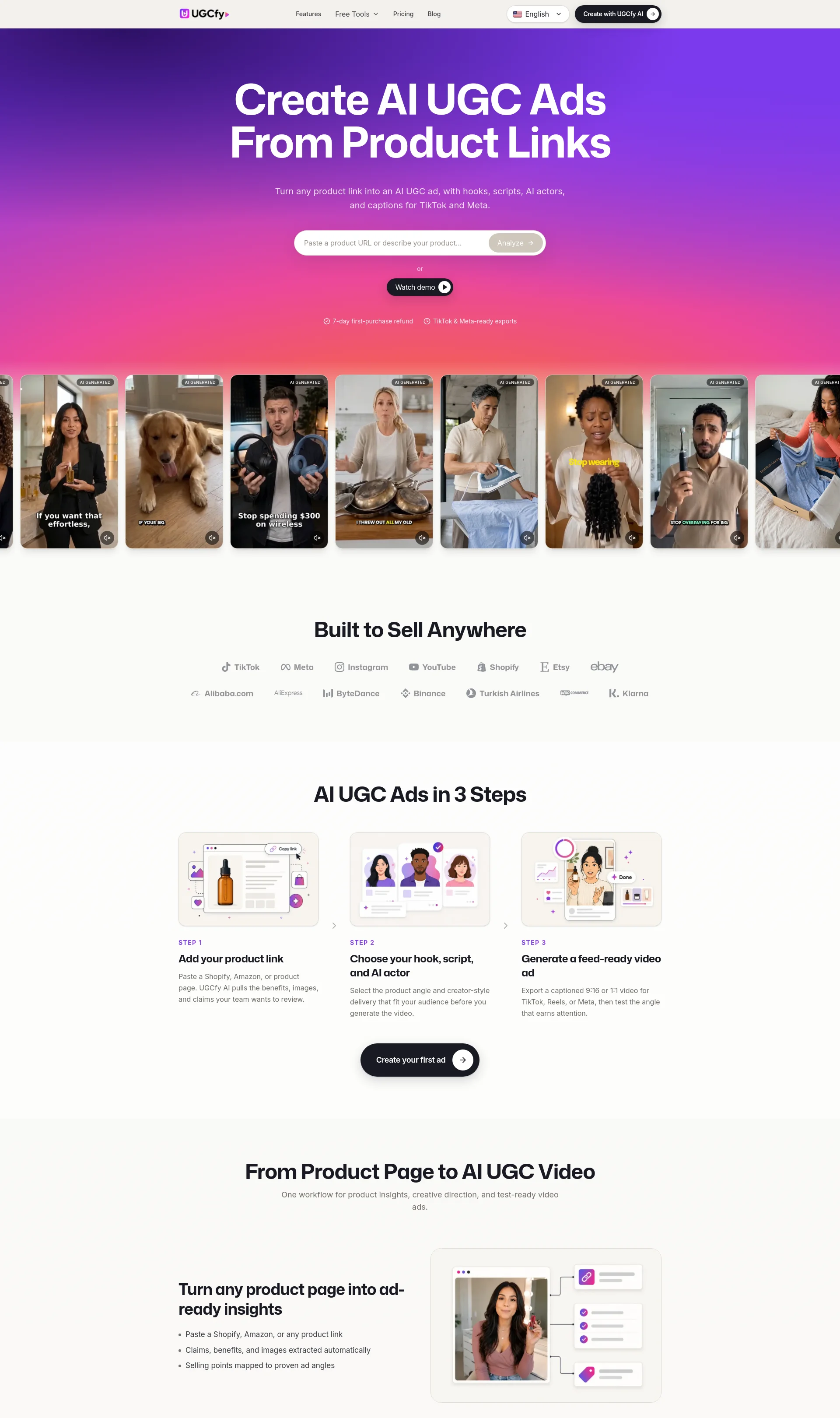 AI UGC Ad Generator for Product Links
