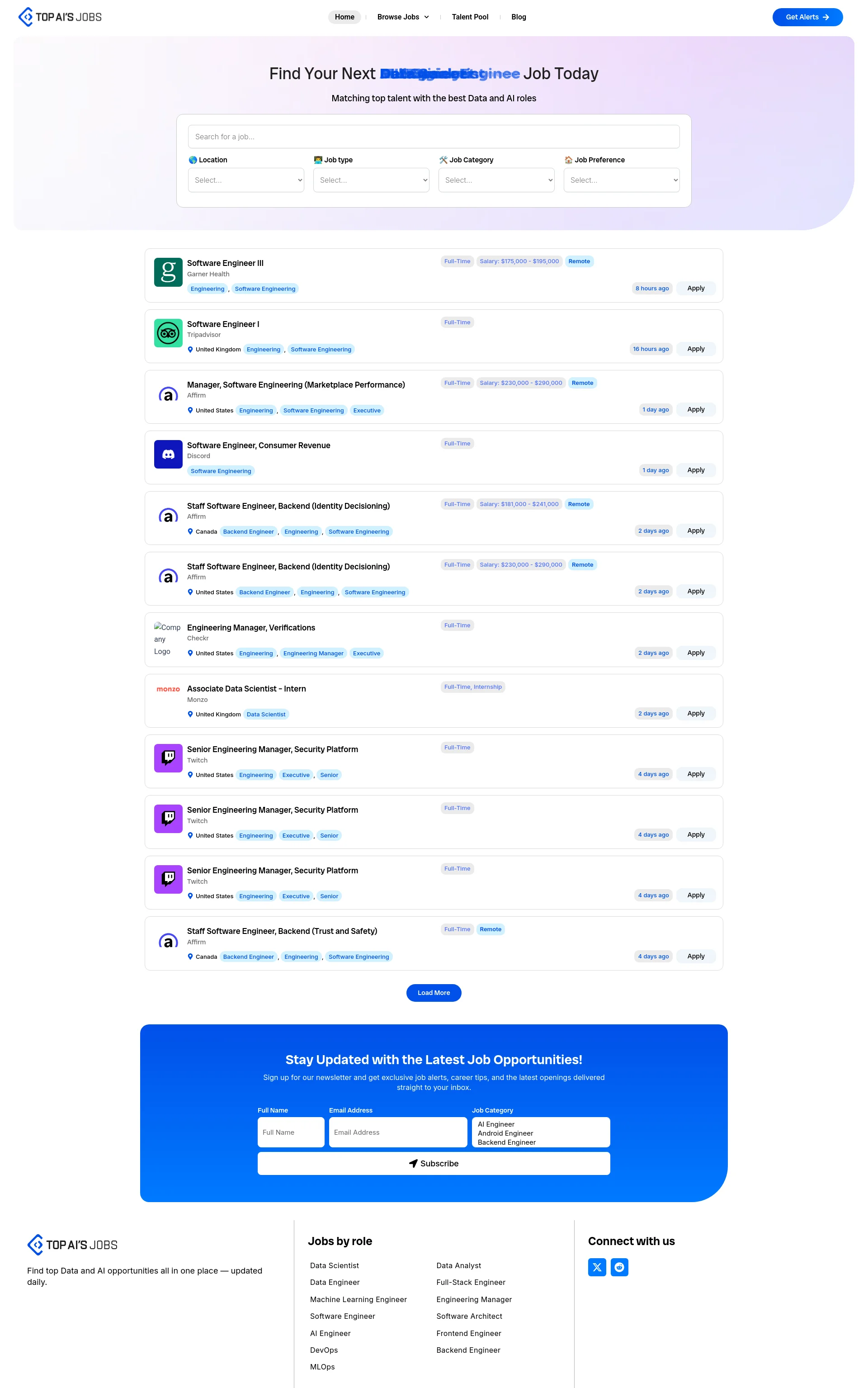 Find top Data and AI opportunities all in one place — updated daily.