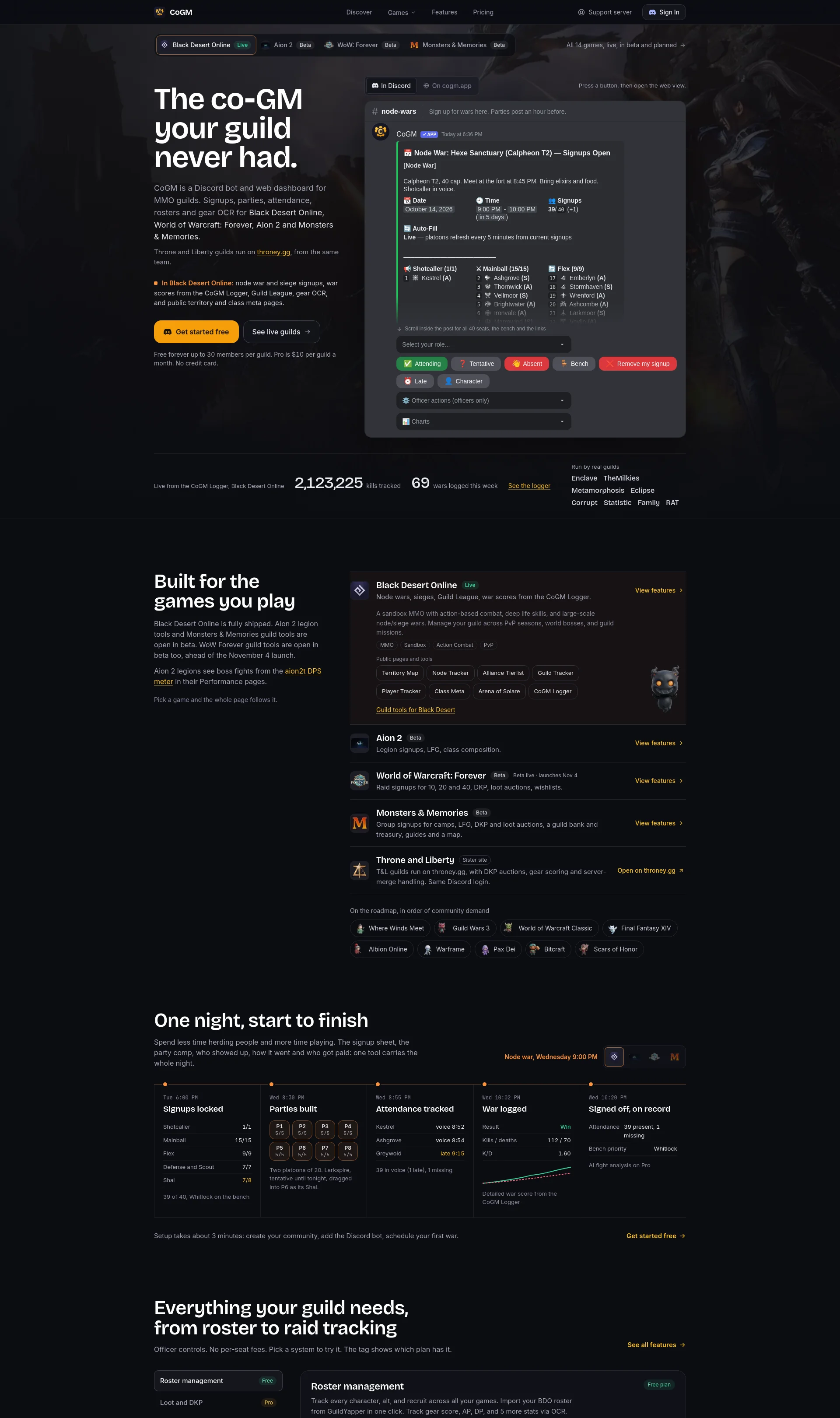 Free Guild Management for BDO, WoW Forever & More