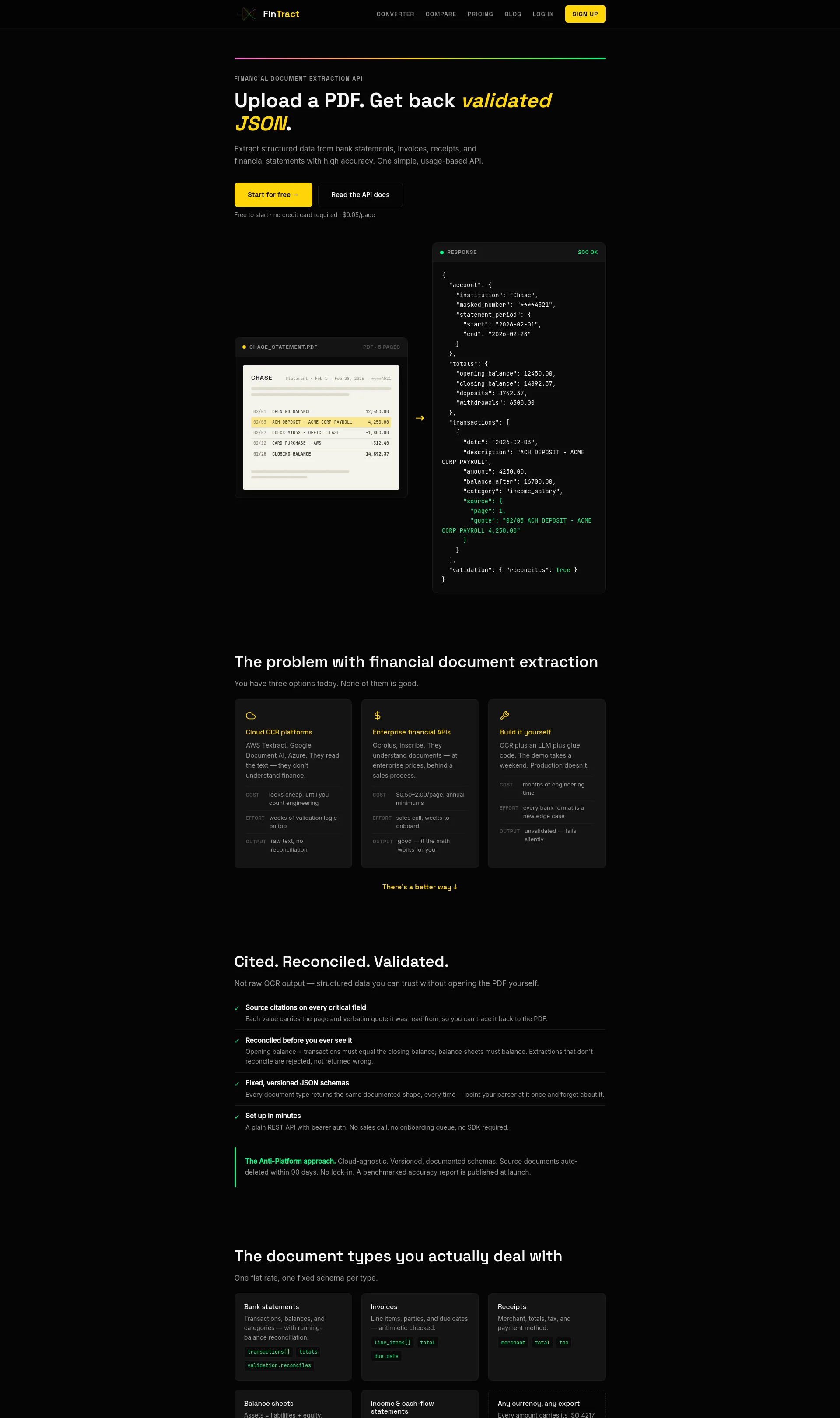 Financial Document Extraction API