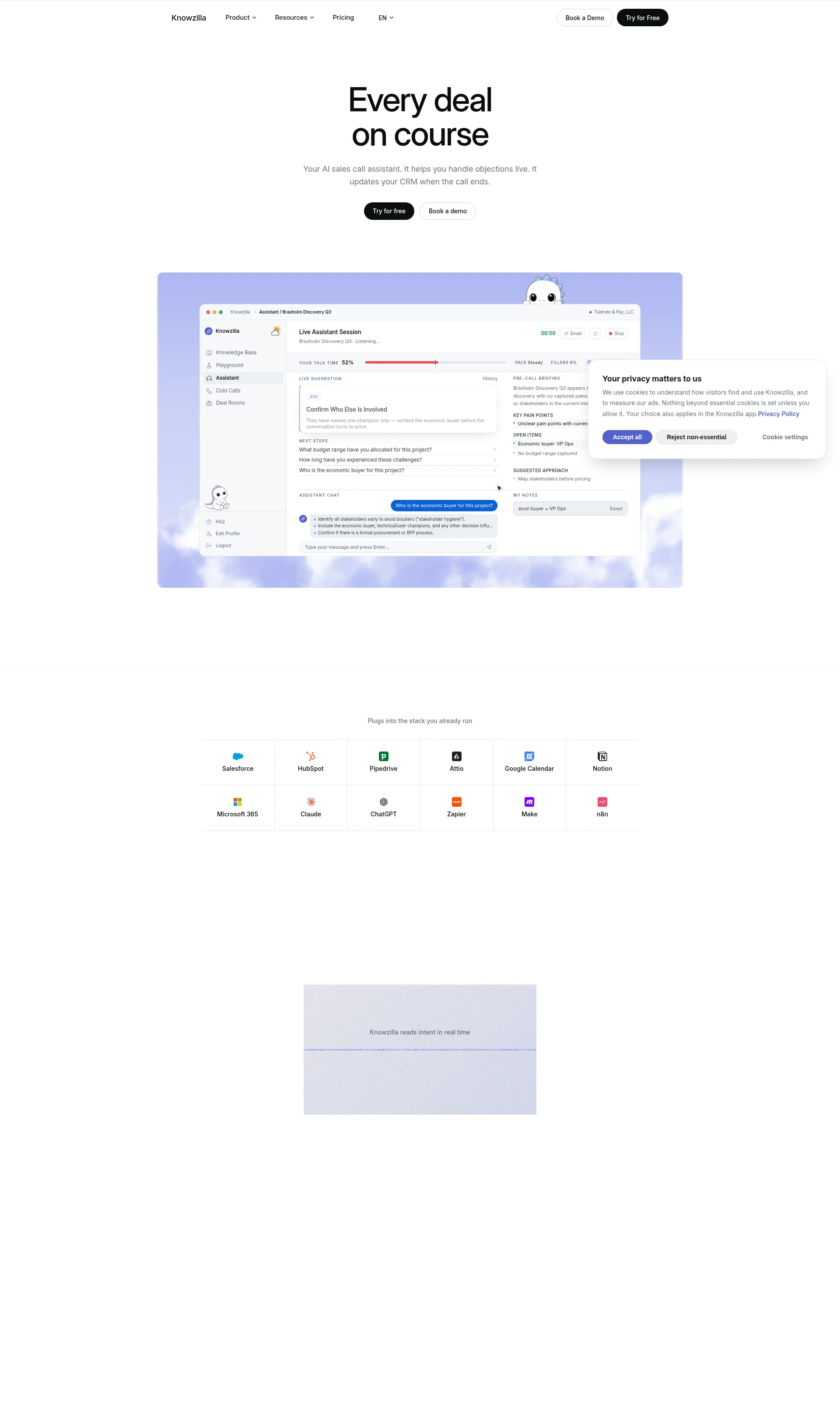 AI Sales Call Assistant & Enablement Platform