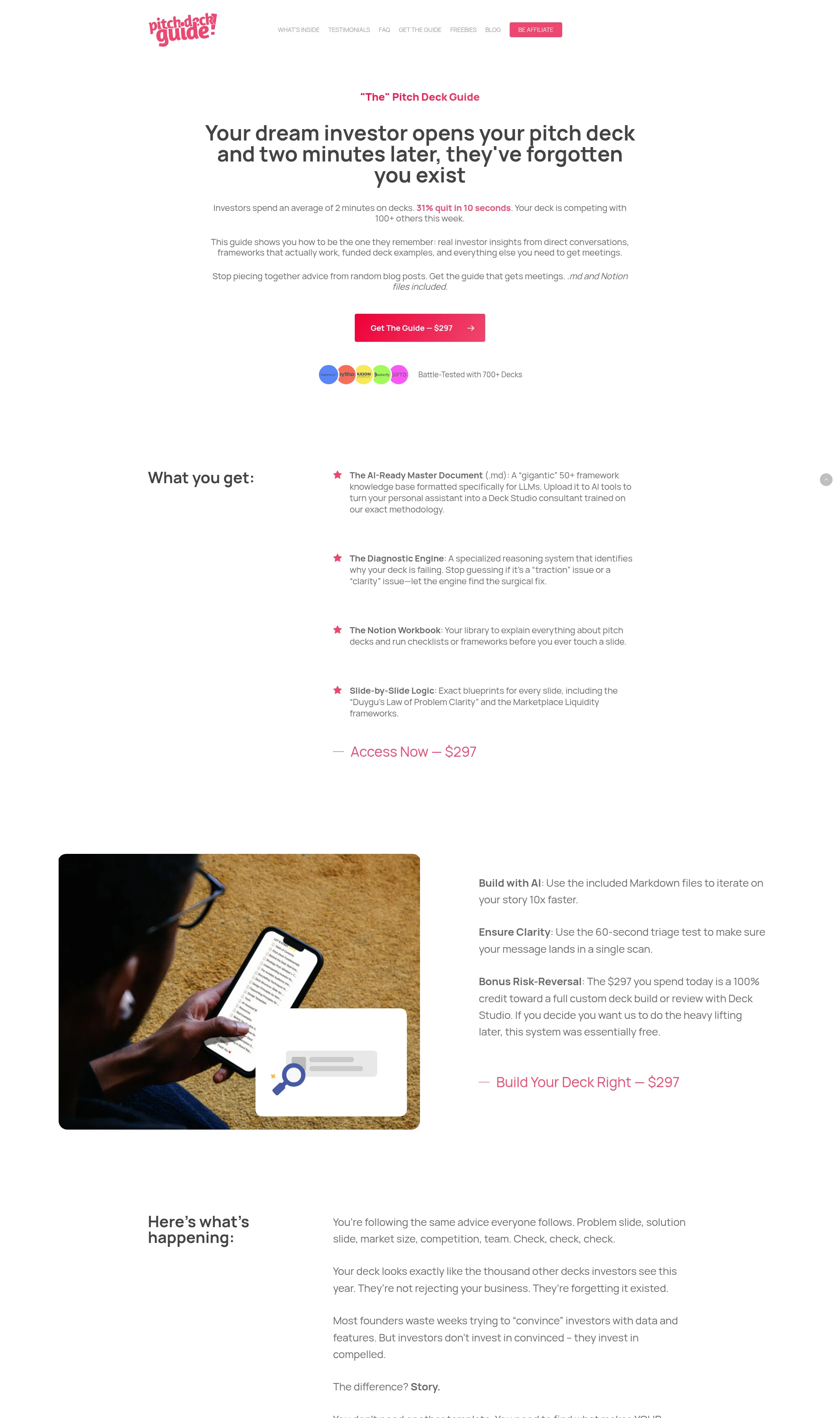 The Pitch Deck Guide to help founders create a pitch deck that gets meetings