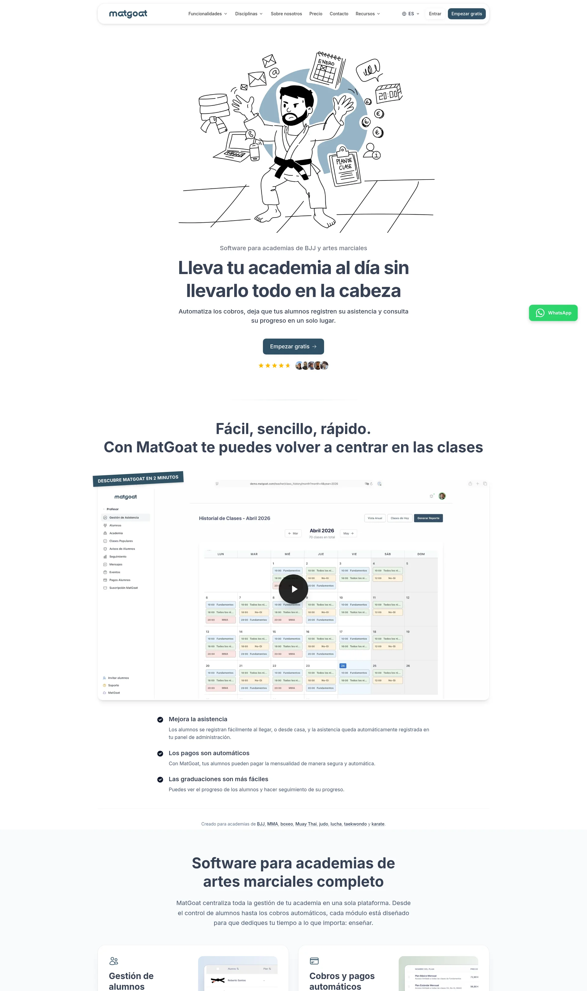Software for BJJ and martial arts academies to manage attendance, payments, and student progress