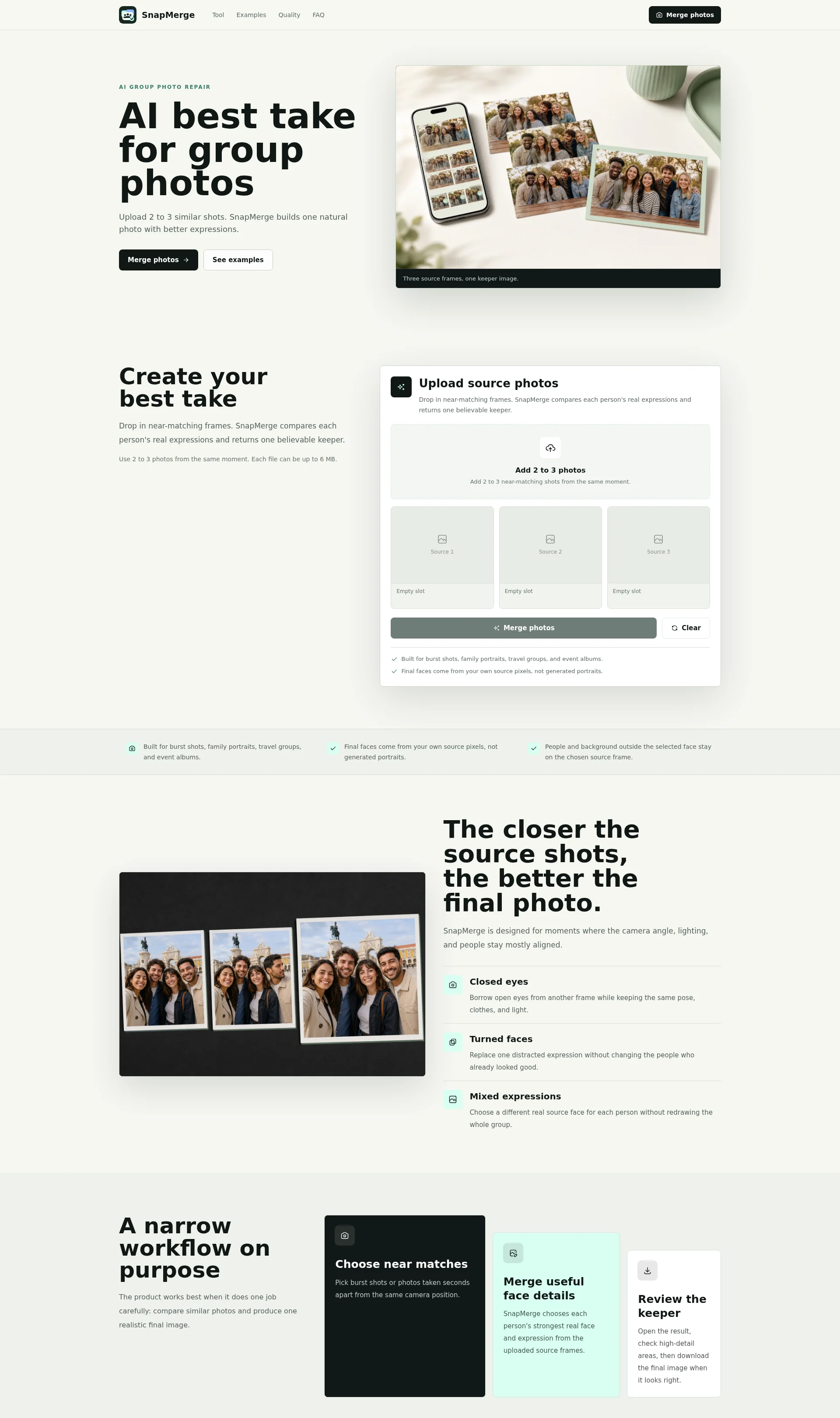 AI Best Take Photo Merger for Group Photos