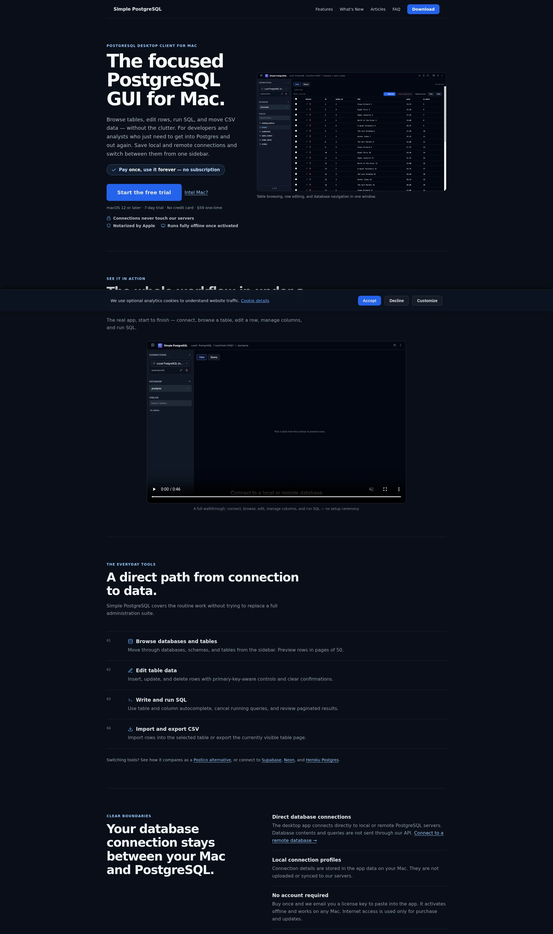 Browse, Edit, Query Simple PostgreSQL
